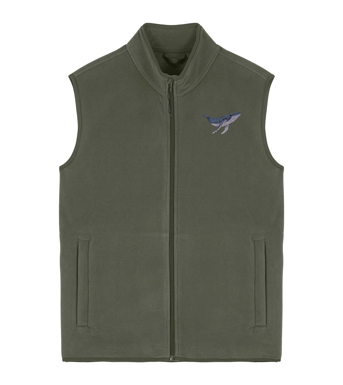 Humpback Whale Embroidered Men's Fleece Gilet Bodywarmer