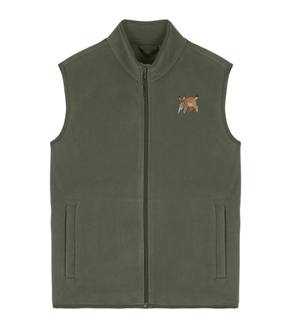 Lynx Embroidered Men's Fleece Gilet Bodywarmer
