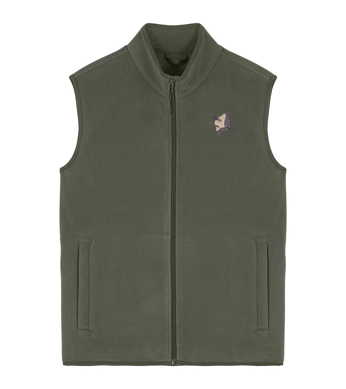Manta Ray Embroidered Men's Fleece Gilet Bodywarmer