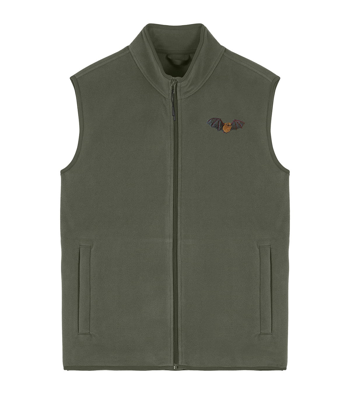 Noctule Bat Embroidered Men's Fleece Gilet Bodywarmer