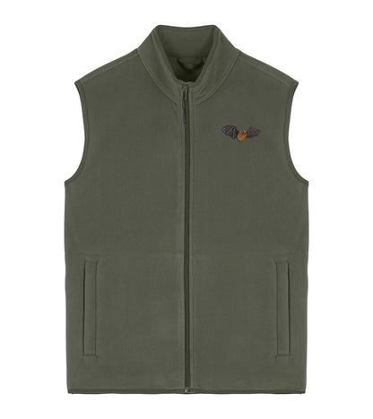 Noctule Bat Embroidered Men's Fleece Gilet Bodywarmer