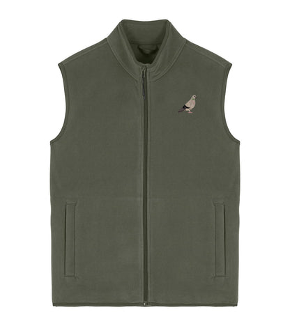Pigeon Embroidered Men's Fleece Gilet Bodywarmer