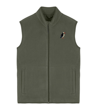 Puffin Embroidered Men's Fleece Gilet Bodywarmer