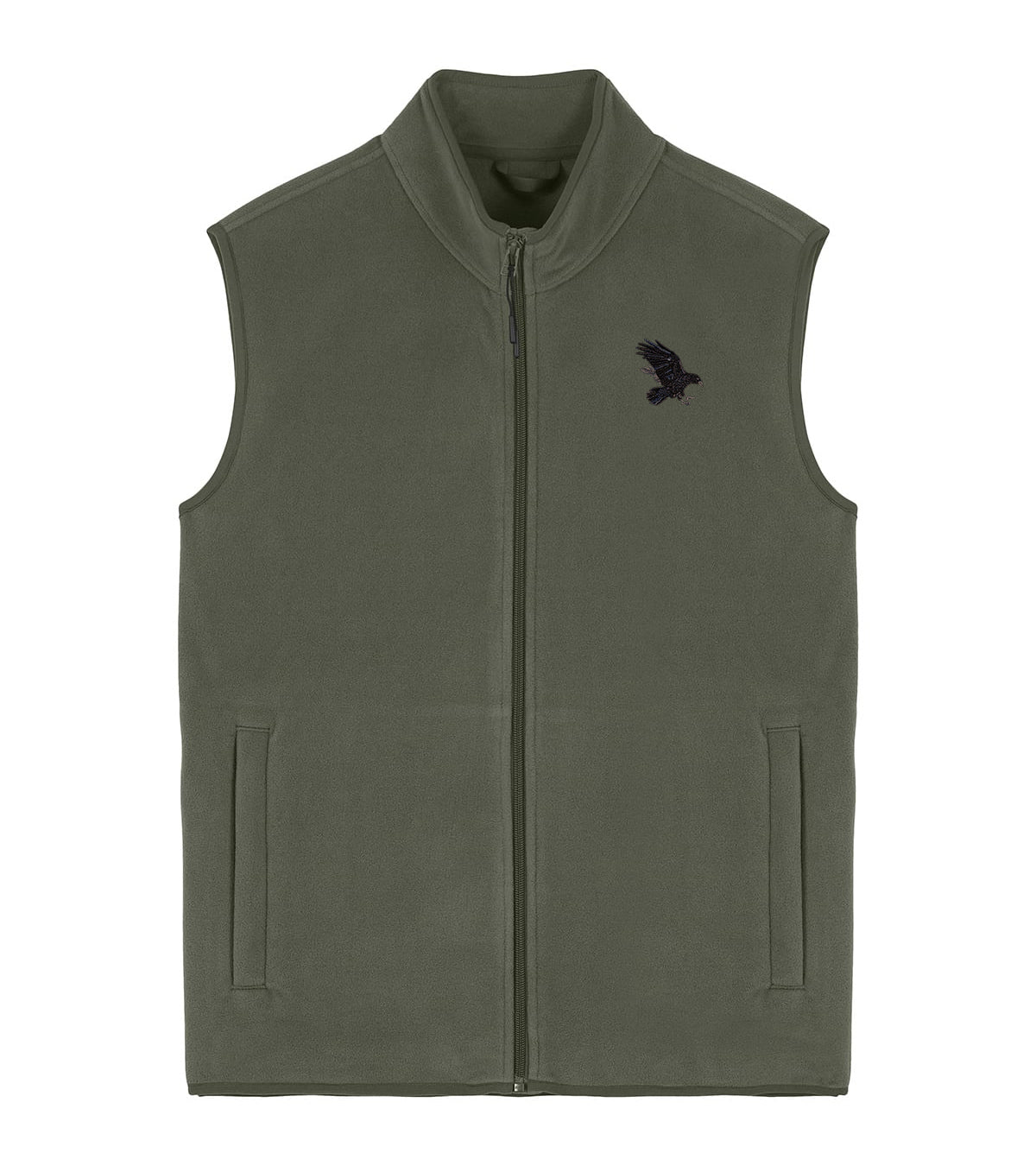Raven Embroidered Men's Fleece Gilet Bodywarmer