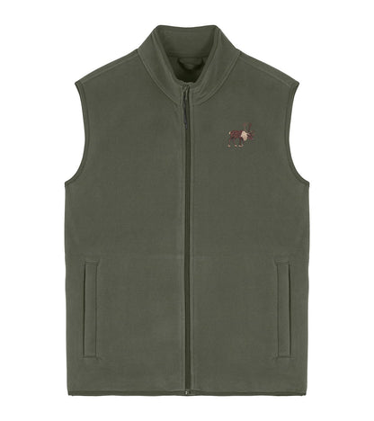 Reindeer Embroidered Men's Fleece Gilet Bodywarmer
