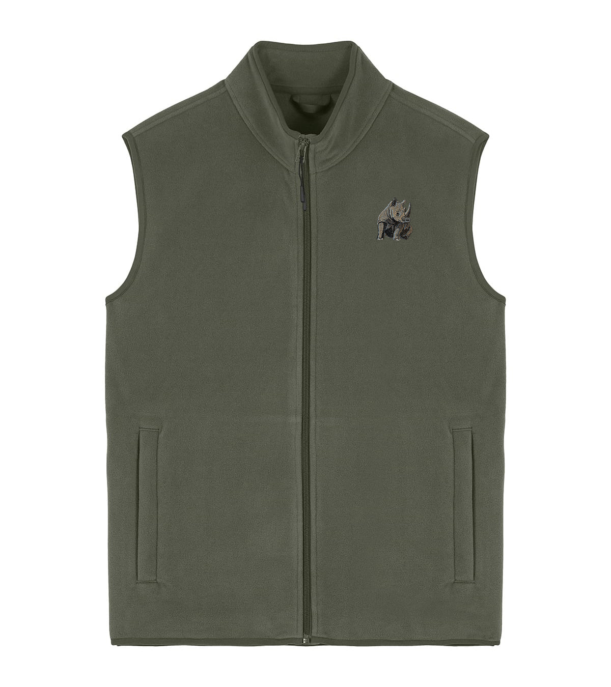Rhino Embroidered Men's Fleece Gilet Bodywarmer