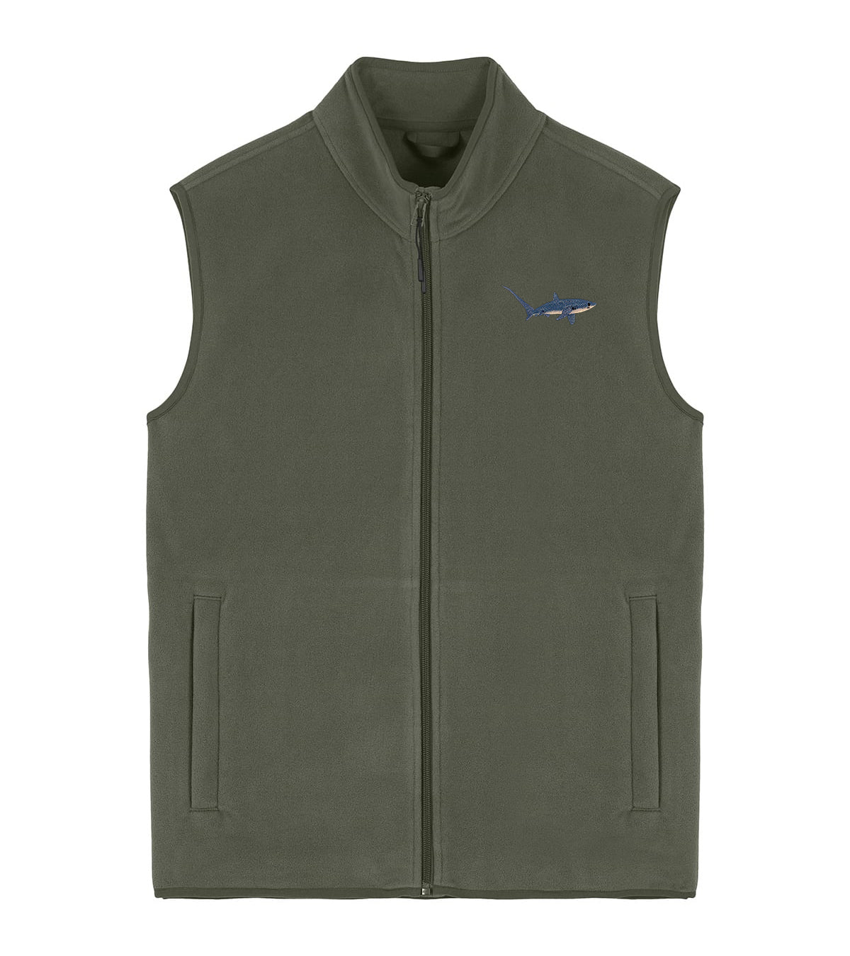 Thresher Shark Embroidered Men's Fleece Gilet Bodywarmer