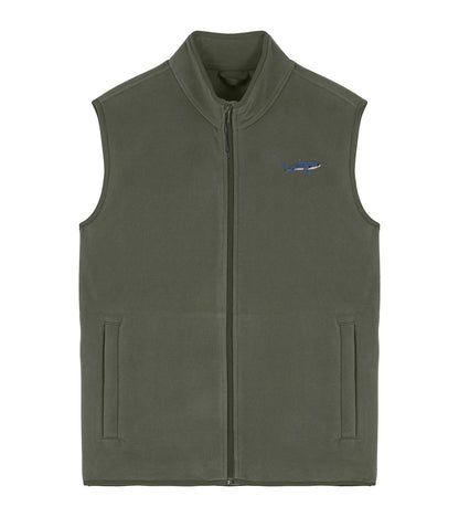 Thresher Shark Embroidered Men's Fleece Gilet Bodywarmer