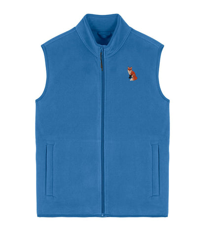Fox Embroidered Men's Fleece Gilet Bodywarmer