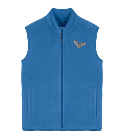 Grey Long-Eared Bat Embroidered Men's Fleece Gilet Bodywarmer
