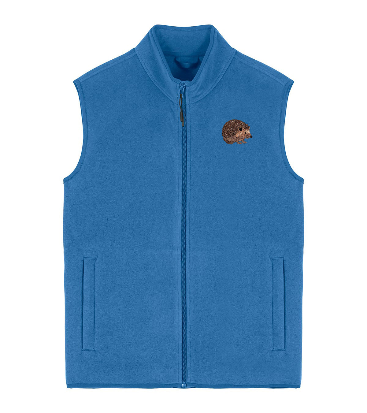 Hedgehog Embroidered Men's Fleece Gilet Bodywarmer