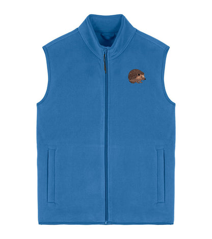 Hedgehog Embroidered Men's Fleece Gilet Bodywarmer