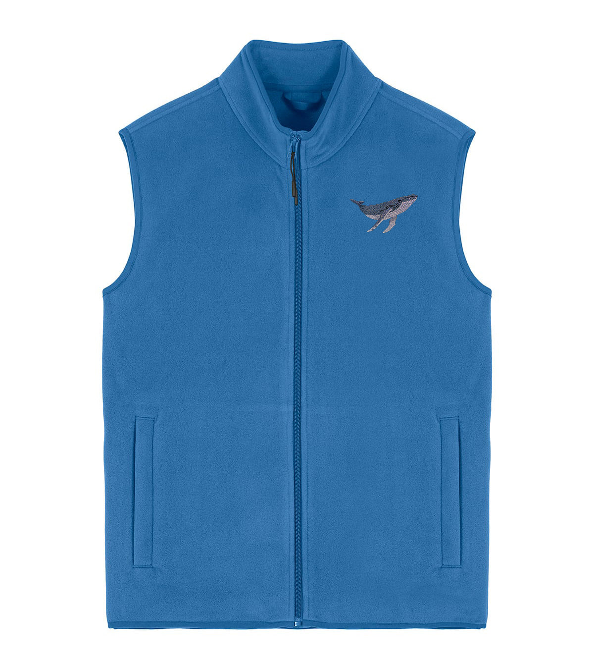Humpback Whale Embroidered Men's Fleece Gilet Bodywarmer