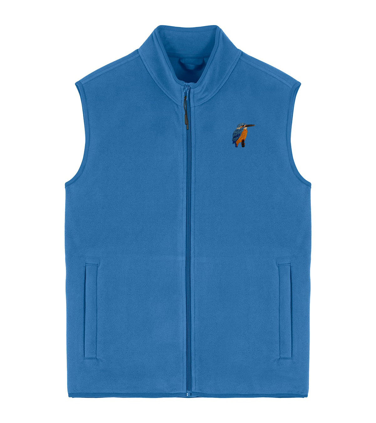 Kingfisher Embroidered Men's Fleece Gilet Bodywarmer