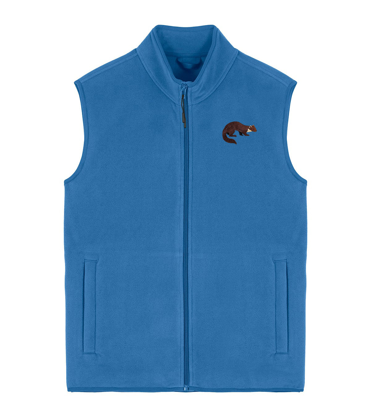 Pine Marten Embroidered Men's Fleece Gilet Bodywarmer