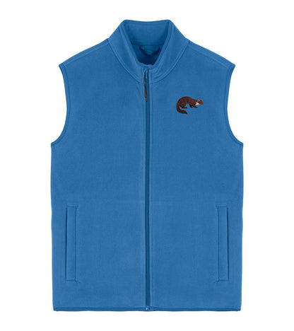 Pine Marten Embroidered Men's Fleece Gilet Bodywarmer