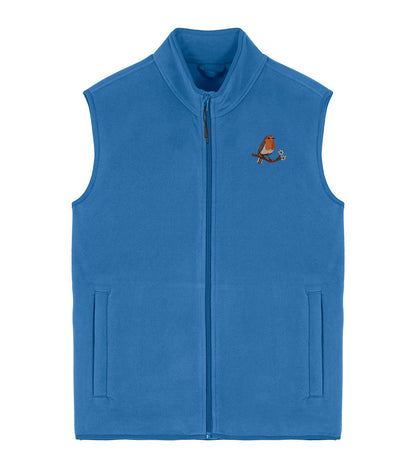 Robin Embroidered Men's Fleece Gilet Bodywarmer