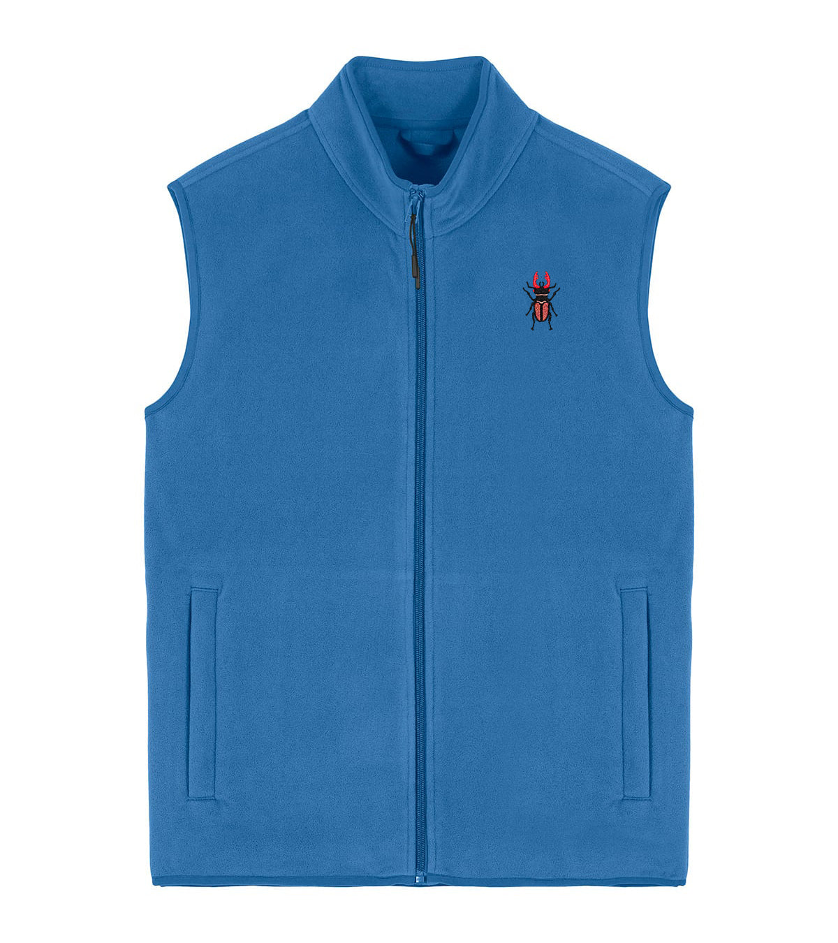 Stag Beetle Embroidered Men's Fleece Gilet Bodywarmer