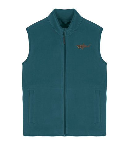 Basking Shark Embroidered Men's Fleece Gilet Bodywarmer