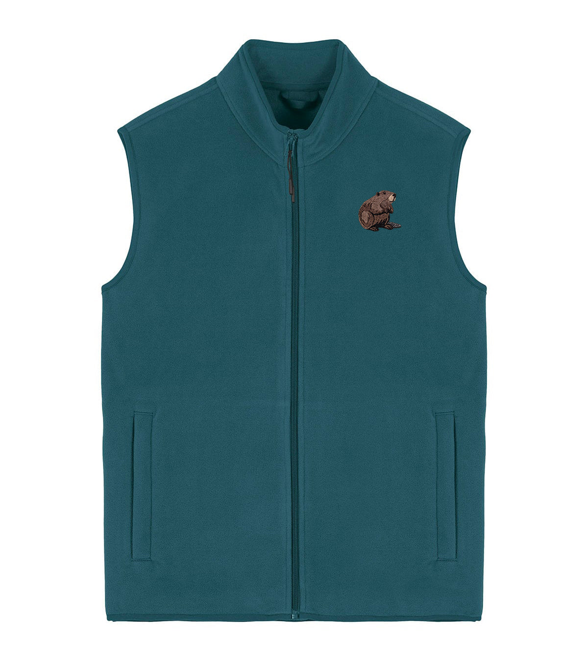 Beaver Embroidered Men's Fleece Gilet Bodywarmer
