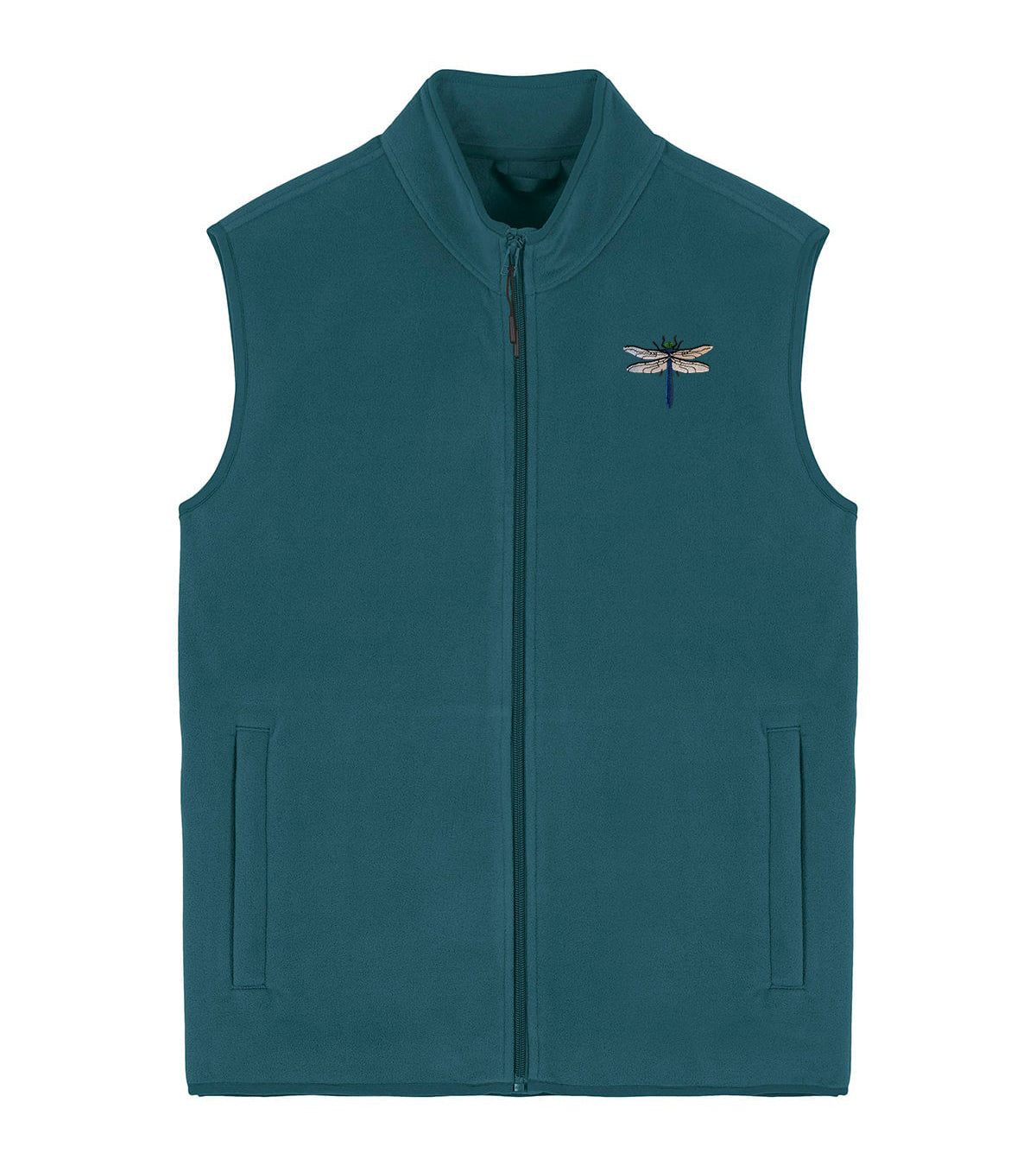 Dragonfly Embroidered Men's Fleece Gilet Bodywarmer