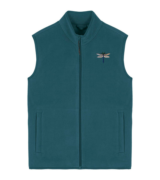 Dragonfly Embroidered Men's Fleece Gilet Bodywarmer