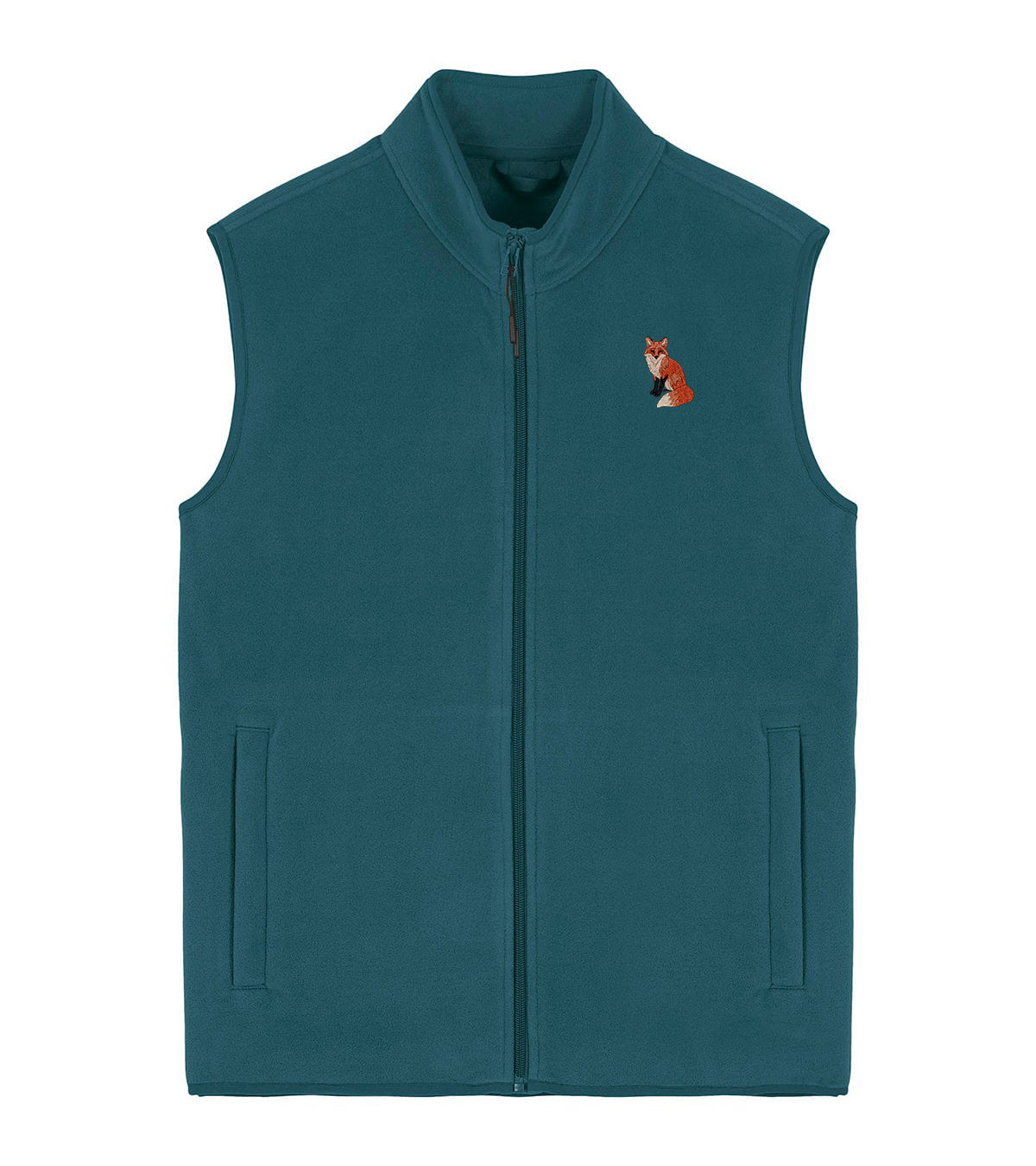 Fox Embroidered Men's Fleece Gilet Bodywarmer