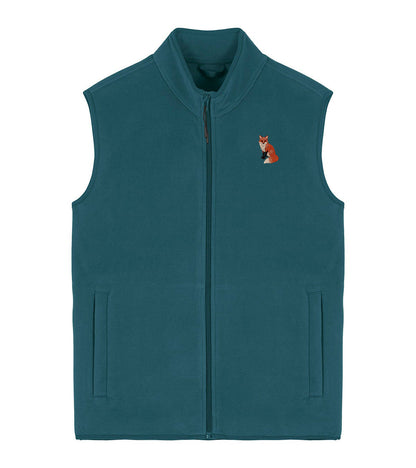 Fox Embroidered Men's Fleece Gilet Bodywarmer