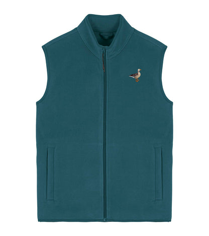 Greylag Goose Embroidered Men's Fleece Gilet Bodywarmer