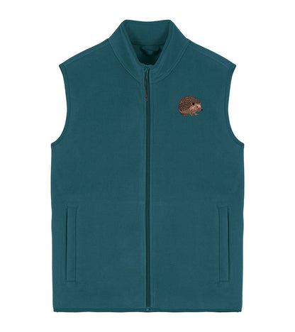 Hedgehog Embroidered Men's Fleece Gilet Bodywarmer