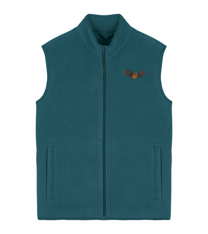 Noctule Bat Embroidered Men's Fleece Gilet Bodywarmer