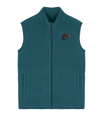 Pine Marten Embroidered Men's Fleece Gilet Bodywarmer