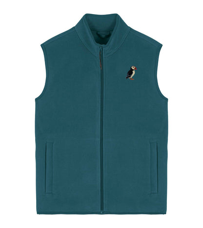 Puffin Embroidered Men's Fleece Gilet Bodywarmer