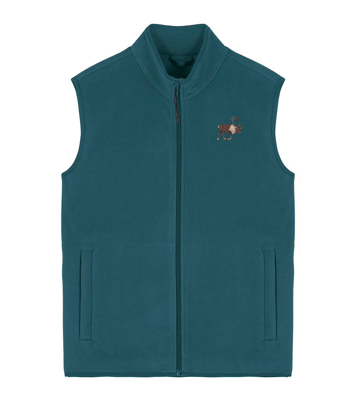Reindeer Embroidered Men's Fleece Gilet Bodywarmer