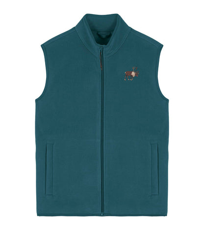 Reindeer Embroidered Men's Fleece Gilet Bodywarmer