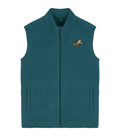 Sea Turtle Embroidered Men's Fleece Gilet Bodywarmer
