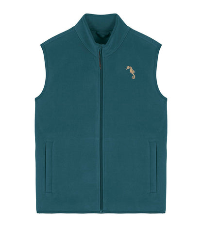 Seahorse Embroidered Men's Fleece Gilet Bodywarmer