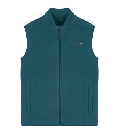 Thresher Shark Embroidered Men's Fleece Gilet Bodywarmer