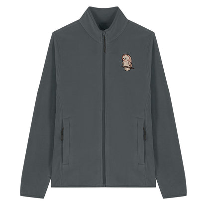 Barn Owl Cute Embroidered Women's Fleece Jacket