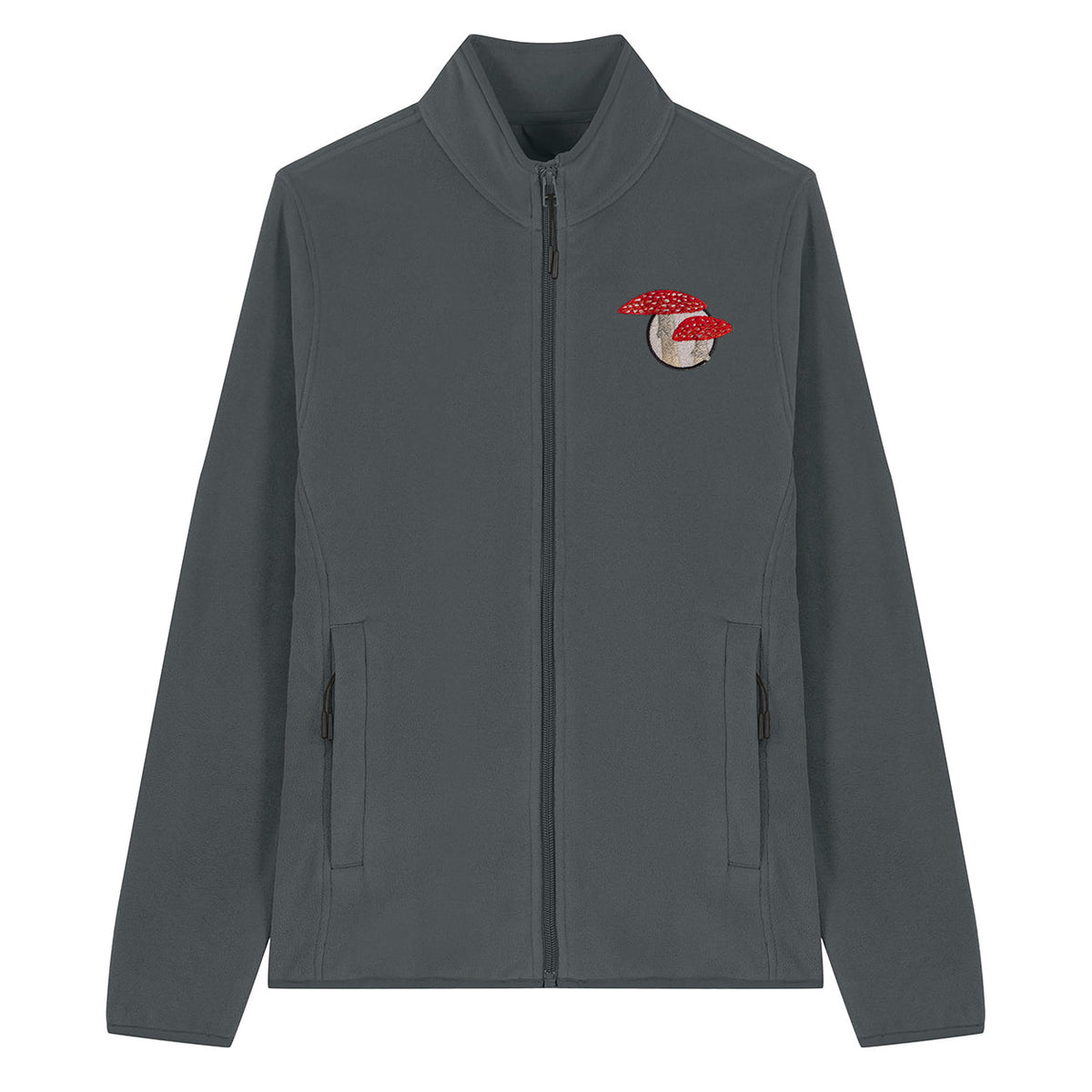 Fly Agaric Mushroom Embroidered Women's Fleece Jacket