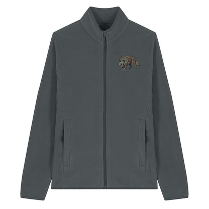 Grey Wolf Embroidered Women's Fleece Jacket