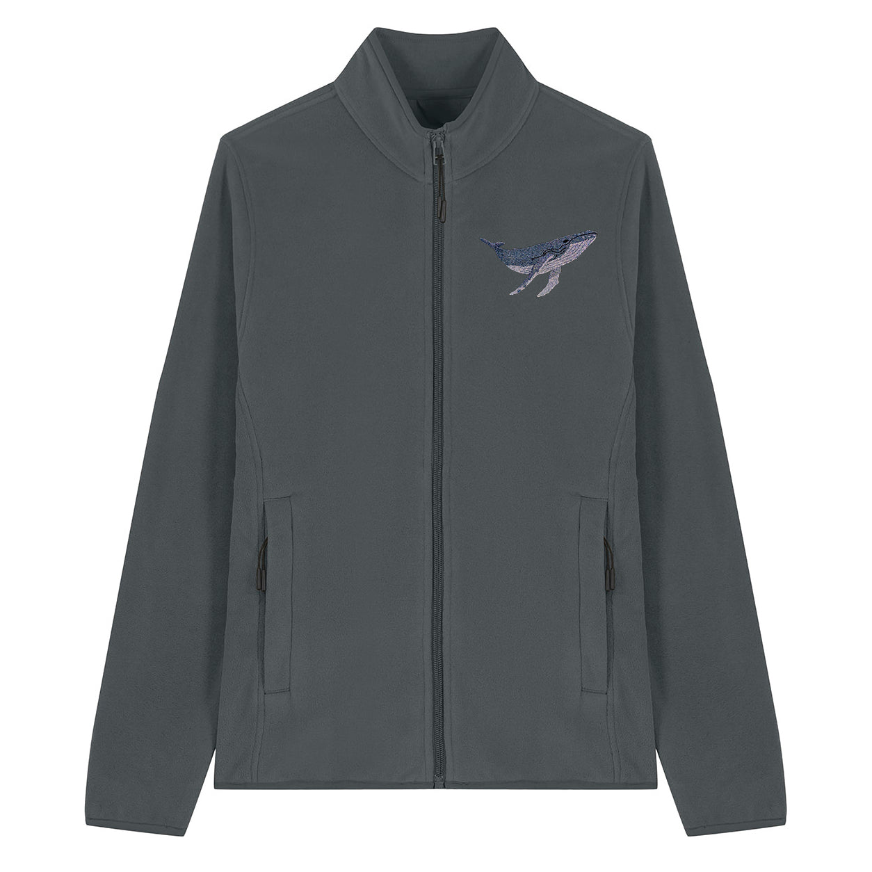 Humpback Whale Embroidered Women's Fleece Jacket