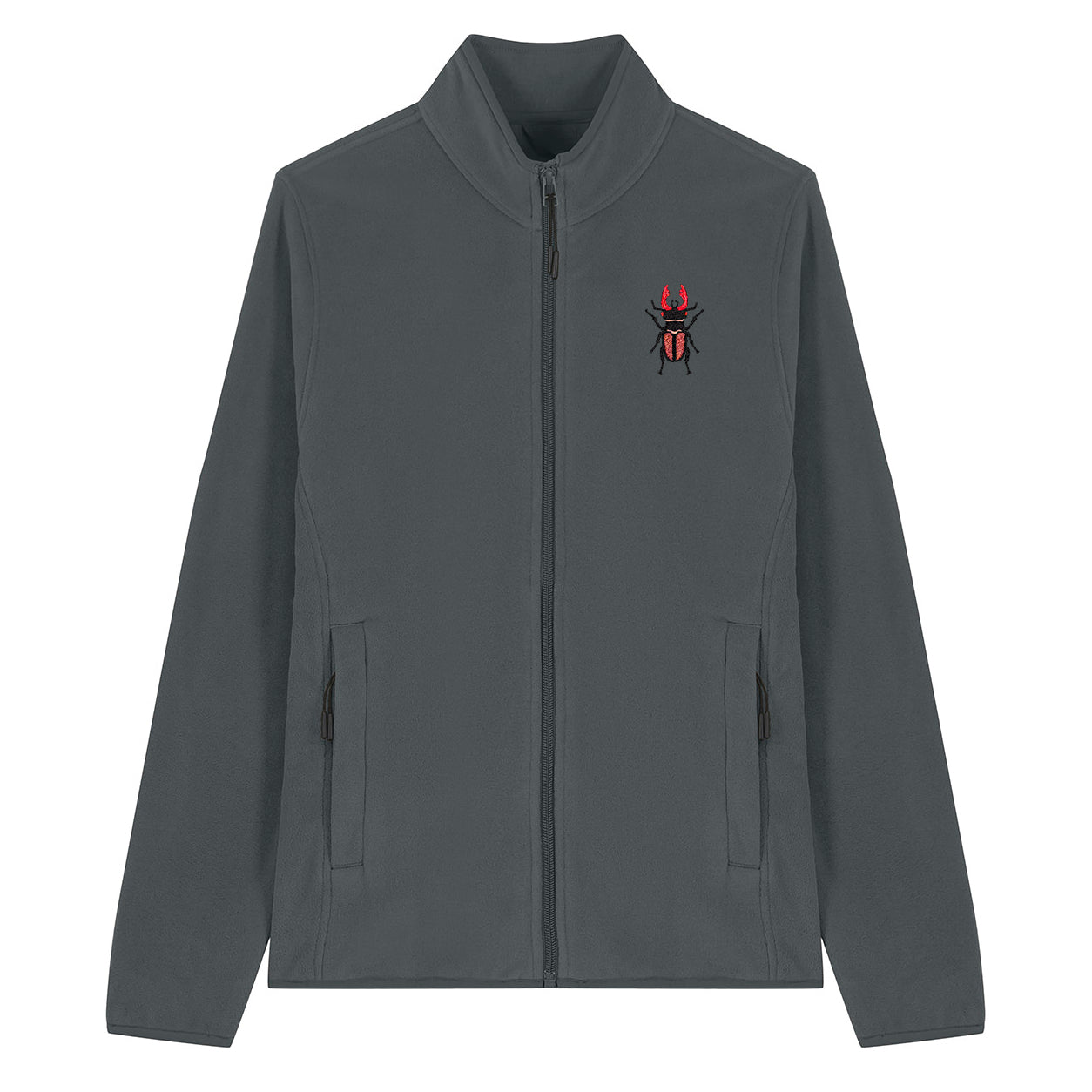 Stag Beetle Embroidered Women's Fleece Jacket