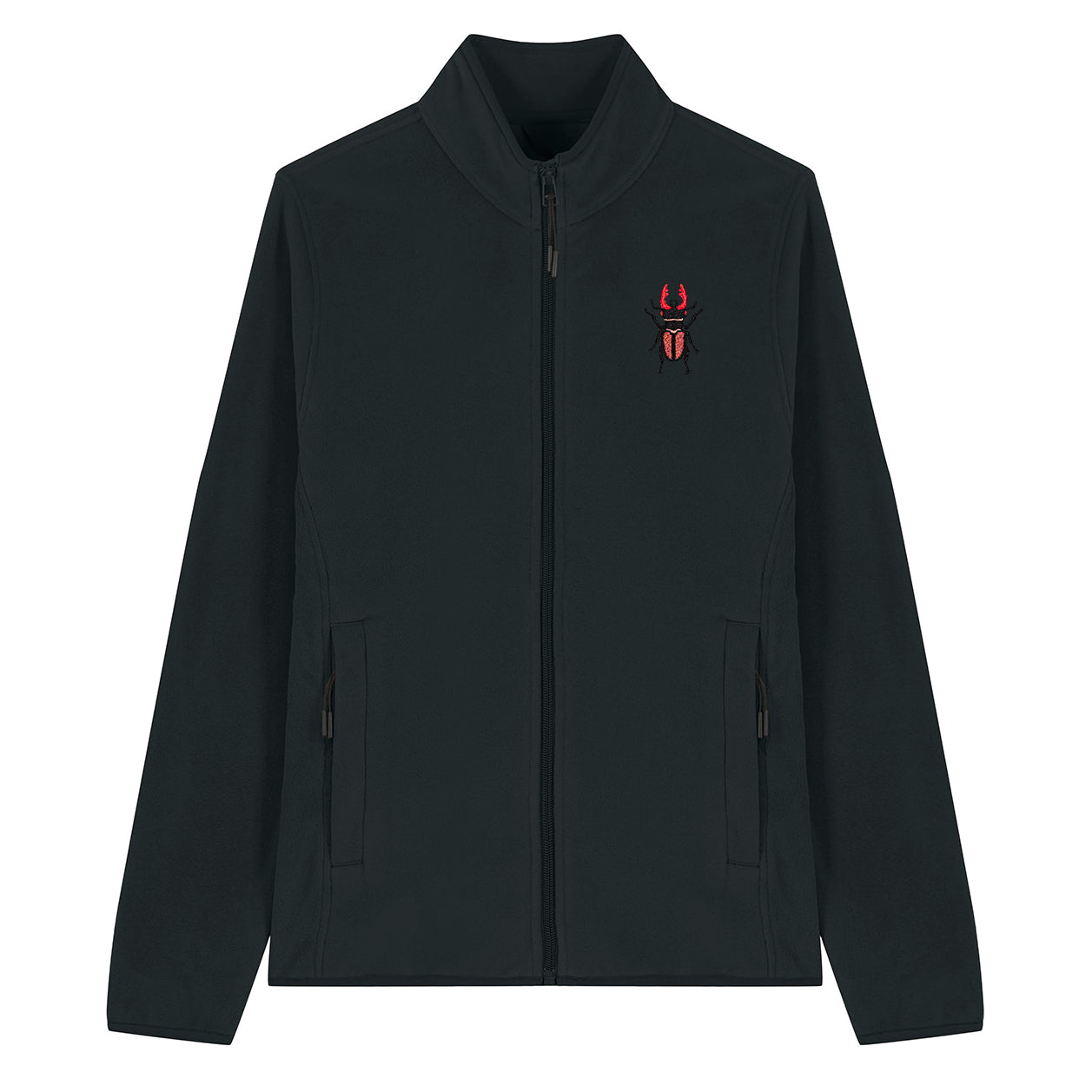 Stag Beetle Embroidered Women's Fleece Jacket