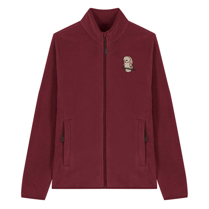 Barn Owl Cute Embroidered Women's Fleece Jacket