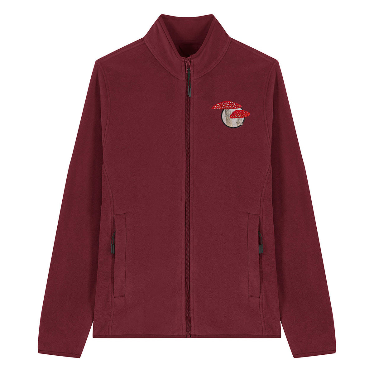 Fly Agaric Mushroom Embroidered Women's Fleece Jacket