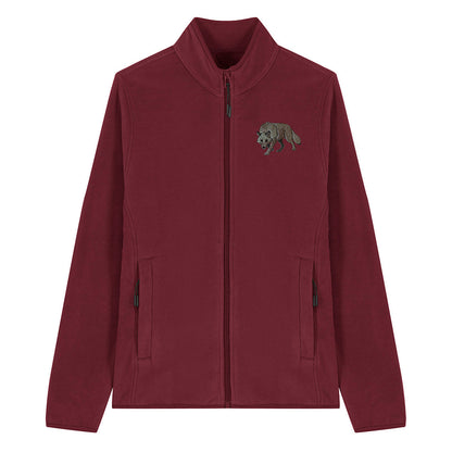 Grey Wolf Embroidered Women's Fleece Jacket