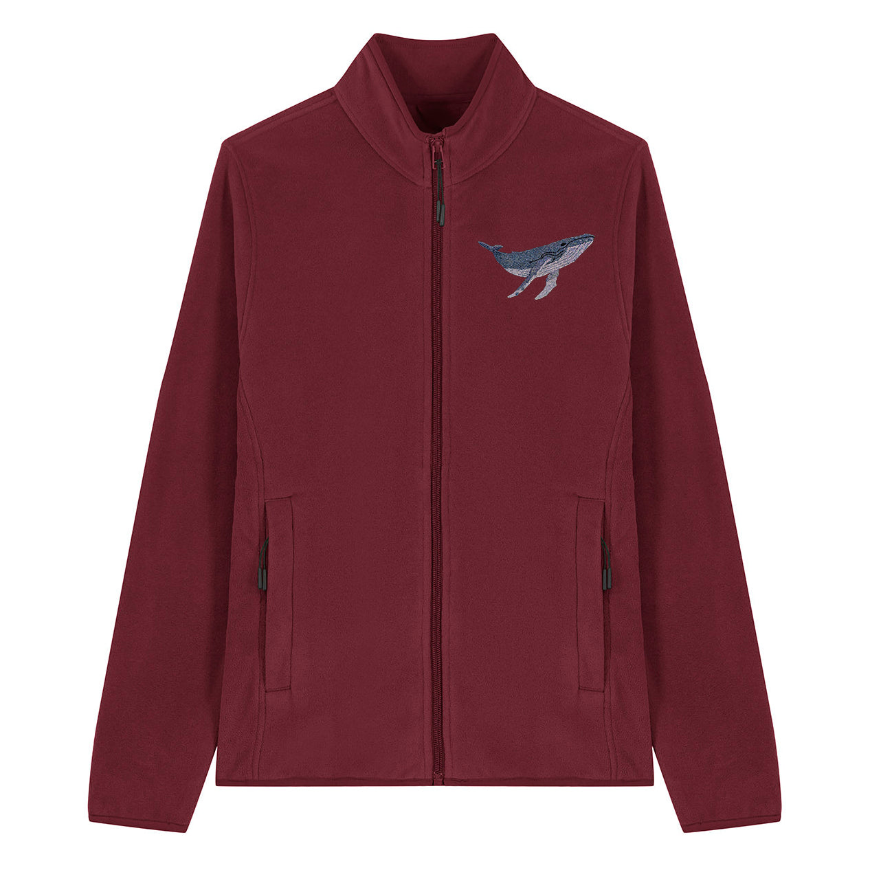 Humpback Whale Embroidered Women's Fleece Jacket