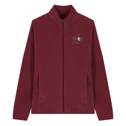 Reindeer Embroidered Women's Fleece Jacket