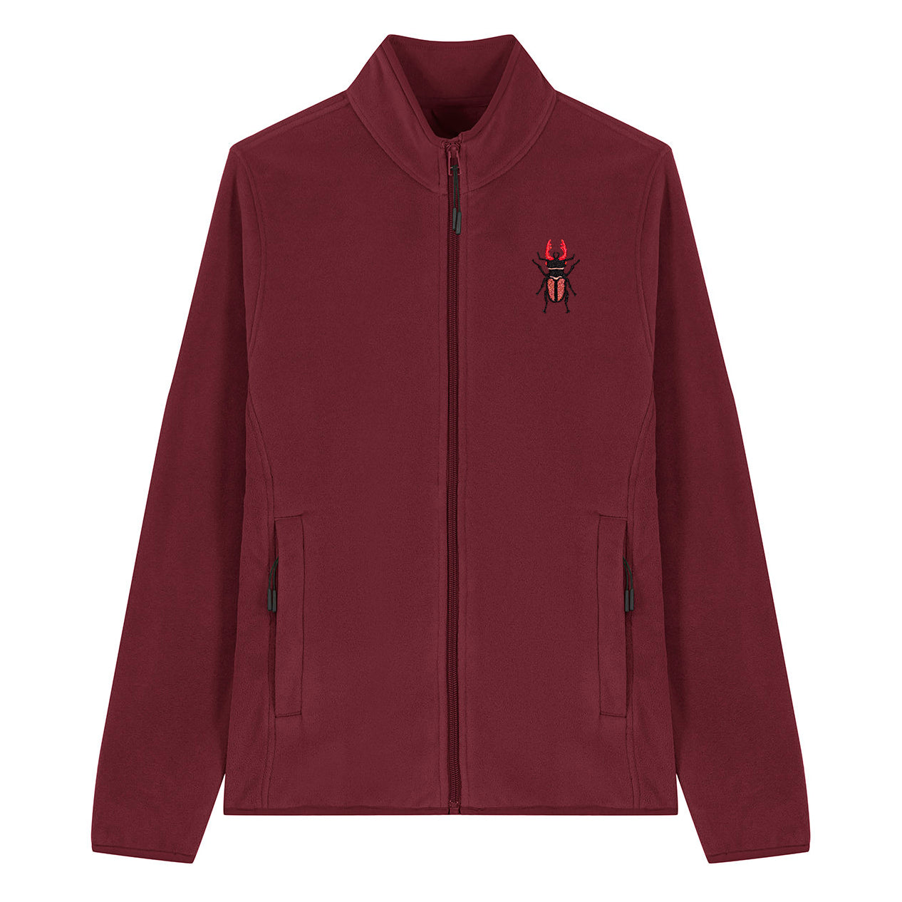Stag Beetle Embroidered Women's Fleece Jacket